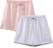femofit women's sleep shorts boxer pj pajama lounge shorts 2 pack s-xl logo