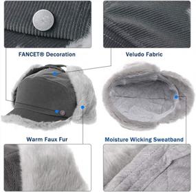 img 1 attached to Fancet Womens Winter Faux Fur Wool Blend Trapper Hat With Earflap Strapback Dad Cap Style