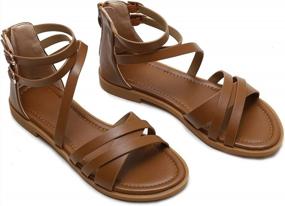 img 3 attached to Chic And Comfortable FRALOSHA Women'S Low Heel Flat Sandals For Casual And Dressy Occasions
