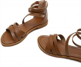 img 2 attached to Chic And Comfortable FRALOSHA Women'S Low Heel Flat Sandals For Casual And Dressy Occasions