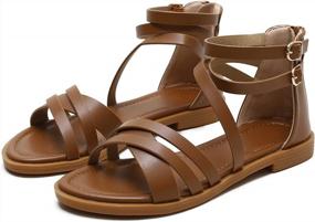 img 4 attached to Chic And Comfortable FRALOSHA Women'S Low Heel Flat Sandals For Casual And Dressy Occasions
