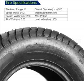 img 1 attached to Set Of 2 MaxAuto Trailer Tires, Load Range C, 6PR, 20.5X8-10 / 205/65-10 Size