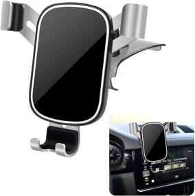 img 4 attached to 📱 LUNQIN Car Phone Holder for Porsche Macan & Cayenne 2015-2022 | Case-friendly Mount for Big Phones | Auto Accessories & Navigation Bracket | Interior Decor Cell Phone Mount