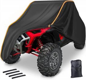 img 4 attached to StarknightMT Waterproof 420D Heavy Duty Outdoor Cover For 2-3 Seater RZR UTVs - Compatible With Polaris, Ranger, Commander, Defender, Wolverine, YXZ 1000R, Rhino, Pioneer, And Mule.