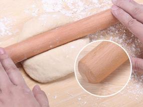 img 3 attached to Wooden Rolling Pin For Baking Dough - Ideal For Bread, Pizza, Pie, Cookies - 11 Inch