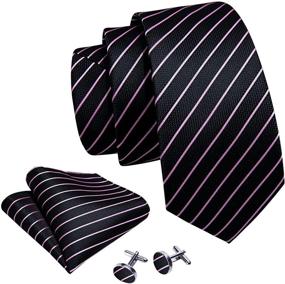 img 3 attached to Upgrade your Style with Barry Wang Classic Necktie Handkerchief Cufflinks Men's Accessories- Explore Ties, Cummerbunds & Pocket Squares