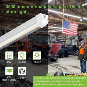 img 3 attached to 4 Pack Hykolity 30W 2FT LED Shop Light - 3500Lm 6500K Super Bright White, Linkable Ceiling Fixture W/ Built-In ON/Off Switch & ETL Certification.