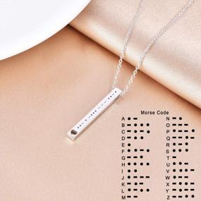 img 2 attached to Sterling Silver Morse Code Necklace | Secret Message Jewelry Gifts For Women