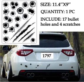 img 3 attached to 🚗 Car Hood Front Decorations - Lifelike 3D Fade Bullet Holes Stickers, Funny Automotive Tattoo Decals, Waterproof Door Horrifying Protective Seal - Accessories for Cover, 11.4''x9''