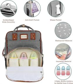 img 3 attached to Gearking Diaper Bag Backpack with Changing Station - Portable 3 in 1 Nappy Backpack with Bassinet Bed Mat Pad - Multifunctional Travel Bag for Baby with Stroller - Large Capacity - Ideal for Men, Dads, and Moms