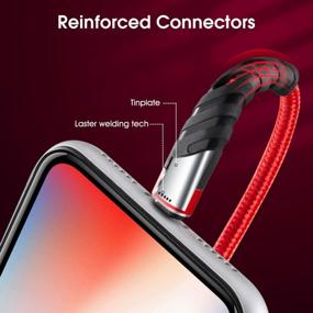 img 3 attached to Сертифицированный Apple MFi кабель 6FT USB C-Lightning для IPhone 12/12 Mini/12 Pro/11 Pro Max/X/XS/XR/8, iPad 8th 2020 — красный шнур для зарядки