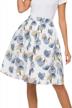tandisk women's vintage a-line printed pleated flared midi skirt with pockets 1 logo