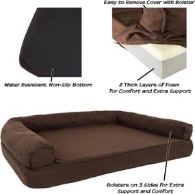 img 1 attached to 🐾 Ultimate Comfort for Pet: Orthopedic Memory Foam Sofa Bed with Foam Stuffed Bolsters in Various Sizes