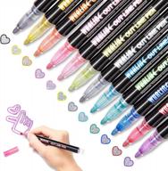 12 colors self-outline metallic markers: whaline double line outline pens for christmas card writing, birthday greeting, diy art crafts & scrap booking 标志