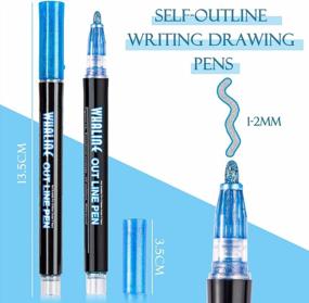 img 3 attached to 12 Colors Self-Outline Metallic Markers: Whaline Double Line Outline Pens For Christmas Card Writing, Birthday Greeting, DIY Art Crafts & Scrap Booking