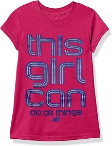 img 4 attached to New Balance Girls Sleeve Graphic Girls' Clothing ~ Active