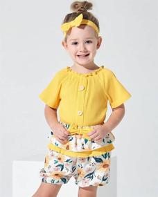 img 2 attached to Toddler Girl Sunflower Outfit Ruffle Sleeve Shirt Floral Pant Set Fall Winter Baby Clothing