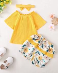 img 1 attached to Toddler Girl Sunflower Outfit Ruffle Sleeve Shirt Floral Pant Set Fall Winter Baby Clothing