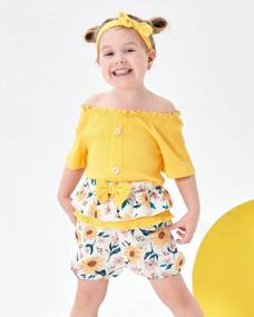 img 3 attached to Toddler Girl Sunflower Outfit Ruffle Sleeve Shirt Floral Pant Set Fall Winter Baby Clothing