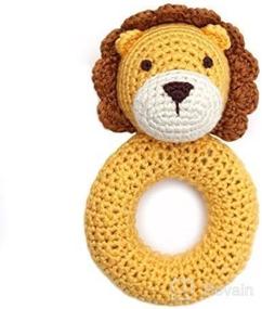 img 3 attached to Cheengoo Organic Bamboo Crocheted Lion Ring Rattle: Sustainable Fun for Babies