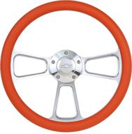 🍊 orange steering wheel 14 inch aluminum: chevy installation adapter & horn included! logo