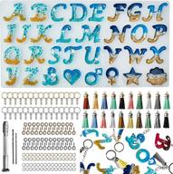 164-piece resin molds kit for diy crafting - includes alphabet and ornament silicone molds, drill and keychain supplies for epoxy casting and keychain making - ideal for beginners and experts alike! logo
