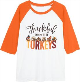 img 1 attached to Будьте праздничными с семейными футболками MYHALF'S Thanksgiving Family Tees — купите нашу футболку Thankful For My Little Turkeys уже сегодня!