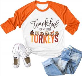 img 4 attached to Будьте праздничными с семейными футболками MYHALF'S Thanksgiving Family Tees — купите нашу футболку Thankful For My Little Turkeys уже сегодня!
