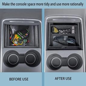 img 2 attached to Maximize Your Tesla Model 3'S Storage With JKCOVER Full Flocking Tray - 2021/2022 Interior Accessories