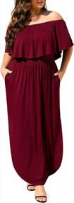 img 4 attached to Flaunt Your Curves In Style With POSESHE'S Off Shoulder Ruffle Plus Size Maxi Dress For Beach Parties