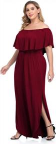 img 2 attached to Flaunt Your Curves In Style With POSESHE'S Off Shoulder Ruffle Plus Size Maxi Dress For Beach Parties