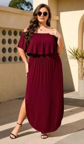 img 1 attached to Flaunt Your Curves In Style With POSESHE'S Off Shoulder Ruffle Plus Size Maxi Dress For Beach Parties