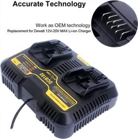 img 2 attached to Biswaye DCB102 Dual Battery Charger Station With USB Port Compatible With DEWALT 12V-20V MAX Lithium Batteries (DCB206, DCB207, DCB609, DCB120, And DCB124)