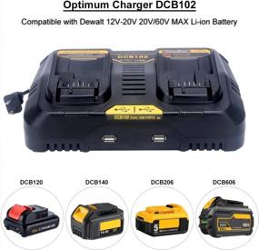 img 3 attached to Biswaye DCB102 Dual Battery Charger Station With USB Port Compatible With DEWALT 12V-20V MAX Lithium Batteries (DCB206, DCB207, DCB609, DCB120, And DCB124)