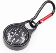 portable metal survival compass keychain: detuck for hiking, camping & outdoors logo
