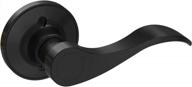 ticonn black door handle - traditional wave style matte black reversible lever for interior doors & closets (dummy, 1-pack w/ screws on lever side) logo