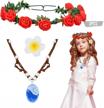 get ready for moana cosplay with buufan girl sapphire necklace and floral accessories logo