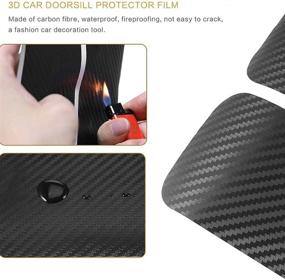 img 1 attached to 🚗 Carbon Fiber Car Door Sill Plate Protectors for Nissan Accessory, Scuff Cover Panel Step Protector, Welcome Pedal Guard, 4pcs/Set