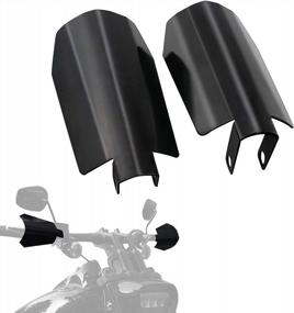 img 3 attached to Harley Sportster Motorcycle Handguards And Footpegs - Stainless Steel & CNC Wide Fat Design, Black