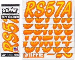 img 3 attached to 3" Alpha-Numeric Registration Stickers For Boats & PWC - Stiffie Whipline Yellow/Orange