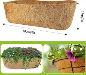 img 3 attached to 24 Inch Coco Liners For Planters, Horse Trough Coconut Hanging Basket Window Box Trough Planter (4 Packs)