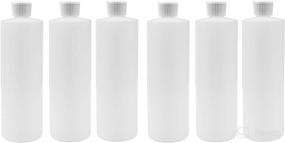 img 4 attached to Set of 6 Plastic Squeeze Bottles - 16 oz Capacity, Flip Top Dispenser Caps - Ideal for Liquids, Oils, Shampoos (White Caps)