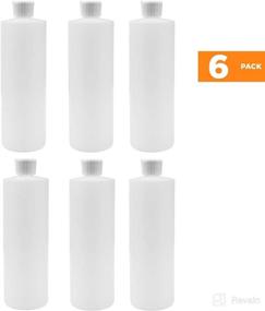 img 3 attached to Set of 6 Plastic Squeeze Bottles - 16 oz Capacity, Flip Top Dispenser Caps - Ideal for Liquids, Oils, Shampoos (White Caps)