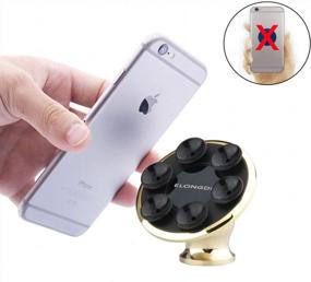 img 4 attached to Elongdi Magnetic Car Mount For Smartphones - 360 Degrees Rotation & Universal Compatibility