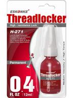 high strength red threadlocker h-271 - lock tight and seal fasteners with anaerobic curing metal glue, 0.4 oz (12 ml) logo