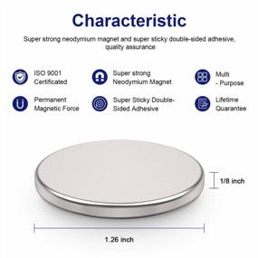 img 3 attached to 12-Pack Of Neodymium Disc Magnets With Double-Sided Adhesive - 1.26 Inch D X 1/8 Inch H, Strong Permanent Rare Earth Magnets