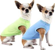 sychien dog lightweight shirts - cool summer t-shirts for dogs, soft pet sleeveless blank clothing - chihuahua costumes for puppy kitty cats, 2 pack, xs (blue green) logo