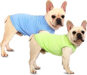 img 3 attached to SyChien Dog Lightweight Shirts - Cool Summer T-Shirts for Dogs, Soft Pet Sleeveless Blank Clothing - Chihuahua Costumes for Puppy Kitty Cats, 2 Pack, XS (Blue Green)