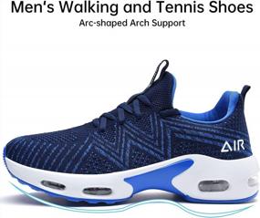 img 2 attached to Quseek Men'S Air Running Shoes: Athletic Tennis Walking Sneakers For Fitness Jogging Working - US 7-12.5