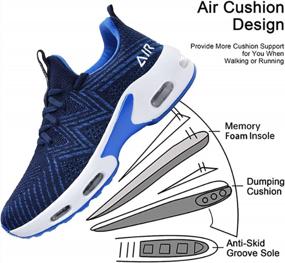 img 3 attached to Quseek Men'S Air Running Shoes: Athletic Tennis Walking Sneakers For Fitness Jogging Working - US 7-12.5